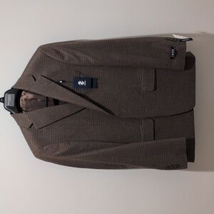 IZOD Men's Tan Blue Issac Plaid Blazer